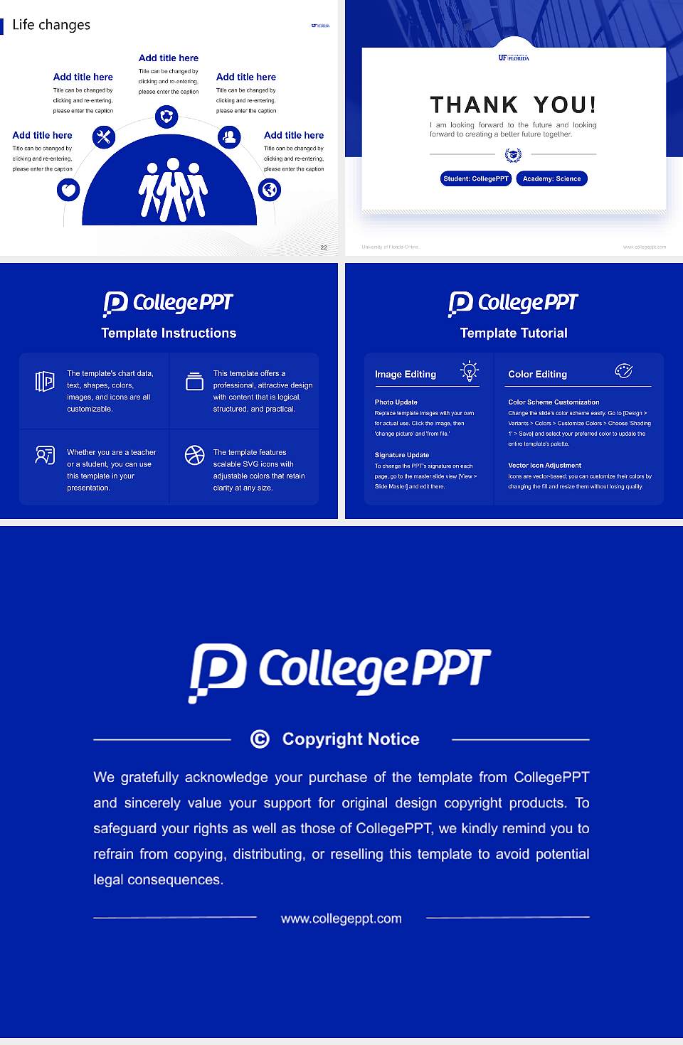 University of Florida-Online National Scholarship Defense PPT Template4:3 ratio PPT effect preview image4