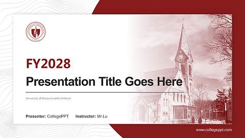 University of Massachusetts-Amherst Academic Presentation/Research Findings Report PPT Template
