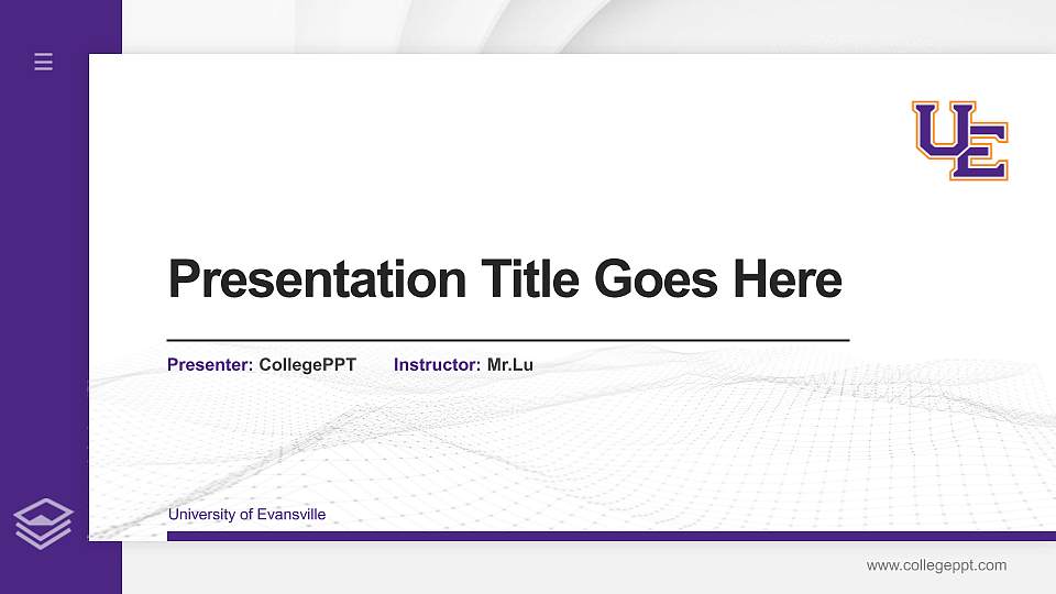 University of Evansville Thesis Proposal/Graduation Defense PPT Template16:9 ratio PPT effect preview image1