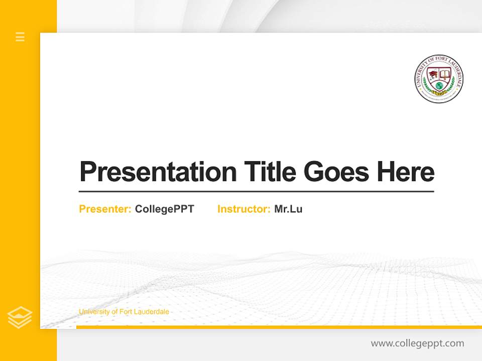University of Fort Lauderdale Thesis Proposal/Graduation Defense PPT Template4:3 ratio PPT effect preview image5