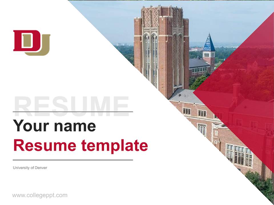 University of Denver Resume PPT Template4:3 ratio PPT effect preview image5