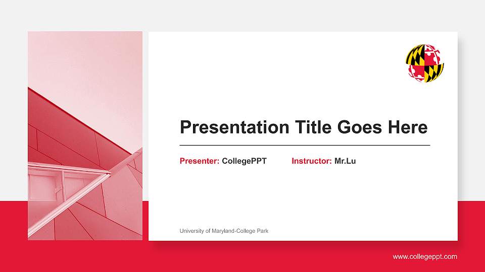 University of Maryland-College Park General Purpose PPT Template16:9 ratio PPT effect preview image