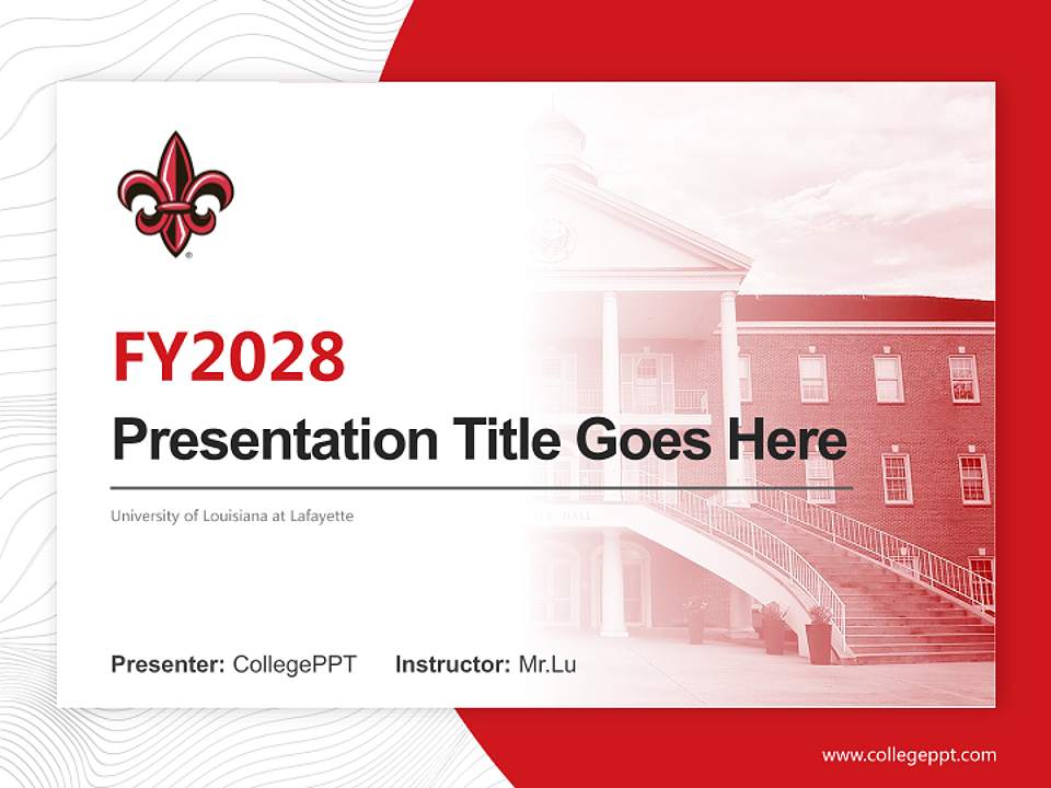 University of Louisiana at Lafayette Academic Presentation/Research Findings Report PPT Template4:3 ratio PPT effect preview image5