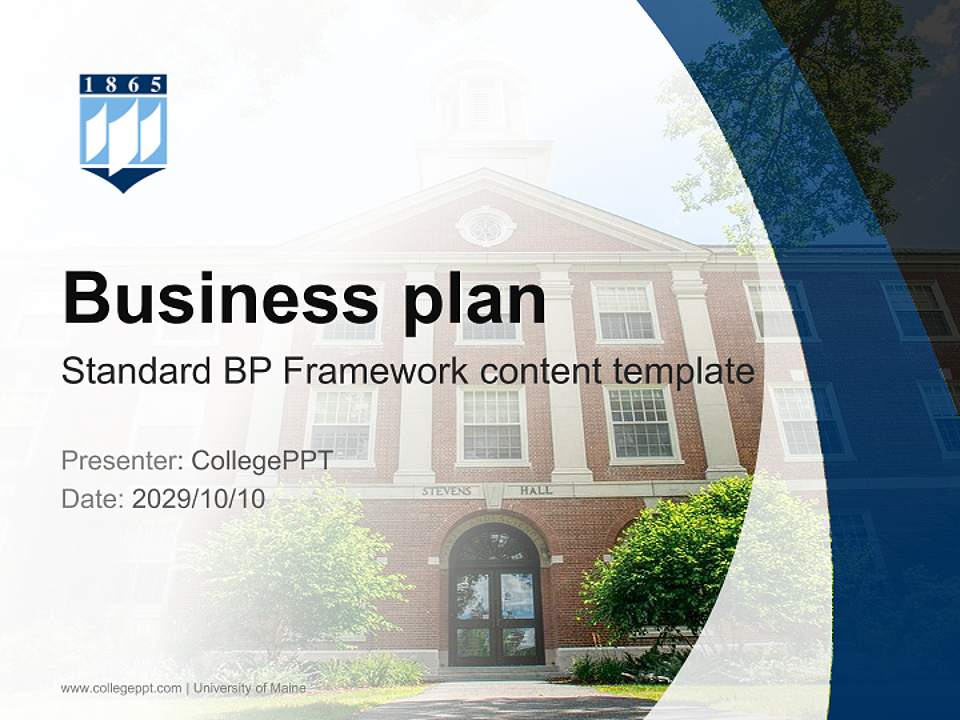 University of Maine Competition/Entrepreneurship Contest PPT Template4:3 ratio PPT effect preview image9