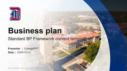 University of Detroit Mercy Competition/Entrepreneurship Contest PPT Template