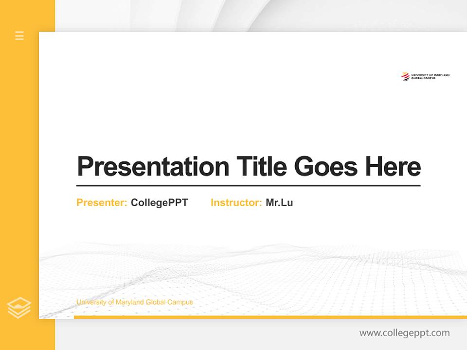 University of Maryland Global Campus Thesis Proposal/Graduation Defense PPT Template4:3 ratio PPT effect preview image5