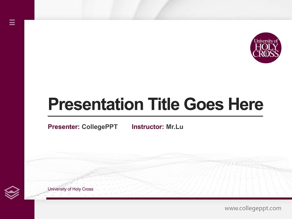 University of Holy Cross Thesis Proposal/Graduation Defense PPT Template4:3 ratio PPT effect preview image5