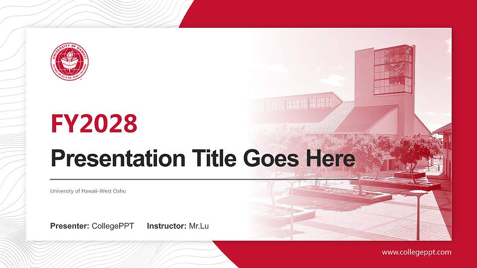 University of Hawaii-West Oahu Academic Presentation/Research Findings Report PPT Template16:9 ratio PPT effect preview image