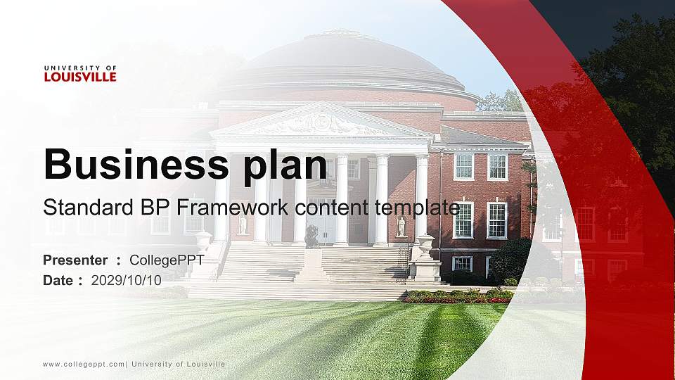 University of Louisville Competition/Entrepreneurship Contest PPT Template16:9 ratio PPT effect preview image