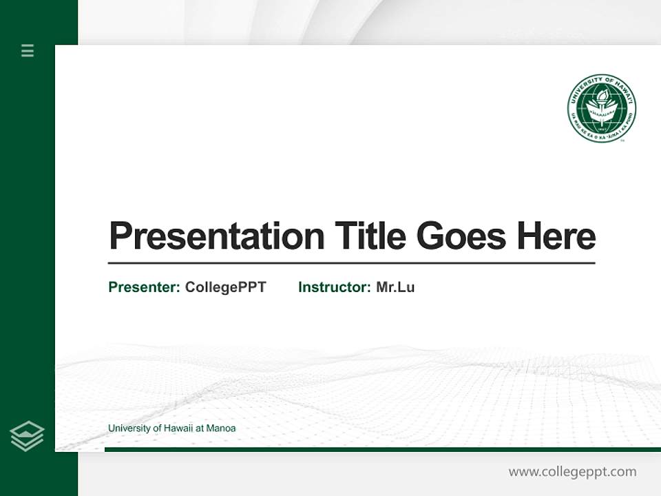 University of Hawaii at Manoa Thesis Proposal/Graduation Defense PPT Template4:3 ratio PPT effect preview image5