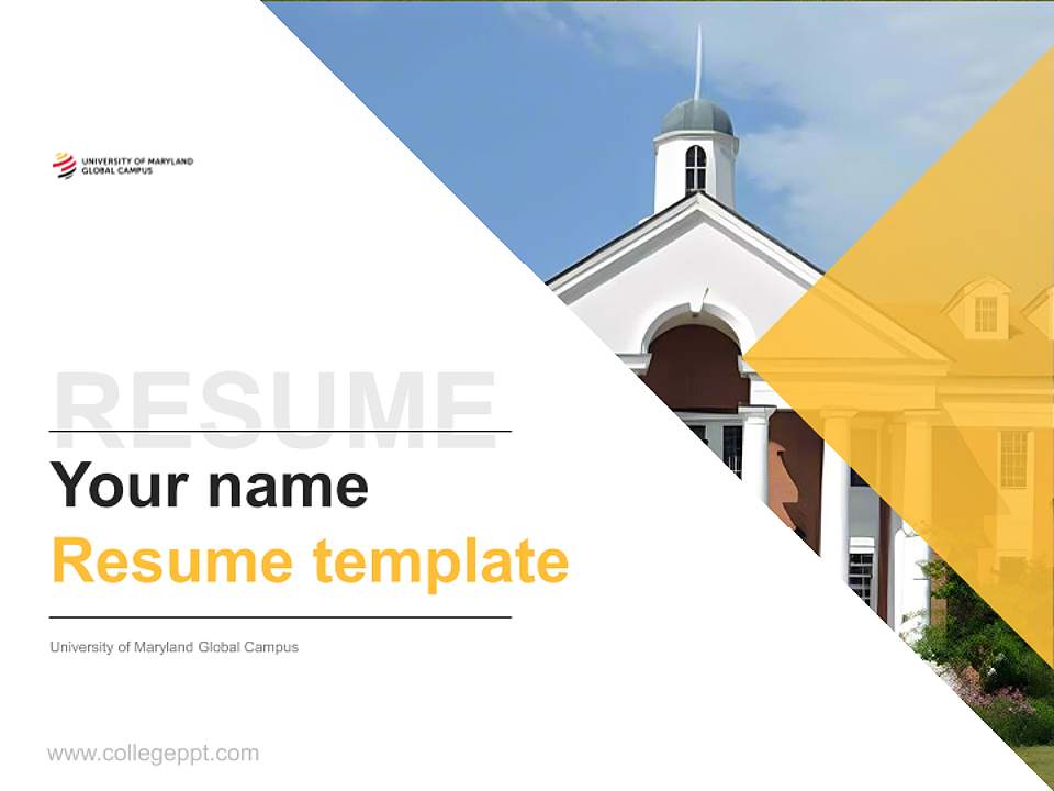 University of Maryland Global Campus Resume PPT Template4:3 ratio PPT effect preview image5