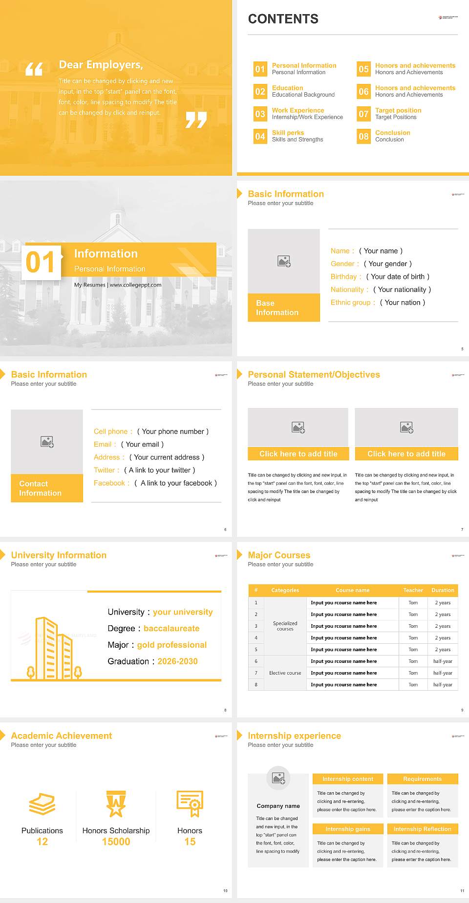 University of Maryland Global Campus Resume PPT Template4:3 ratio PPT effect preview image2