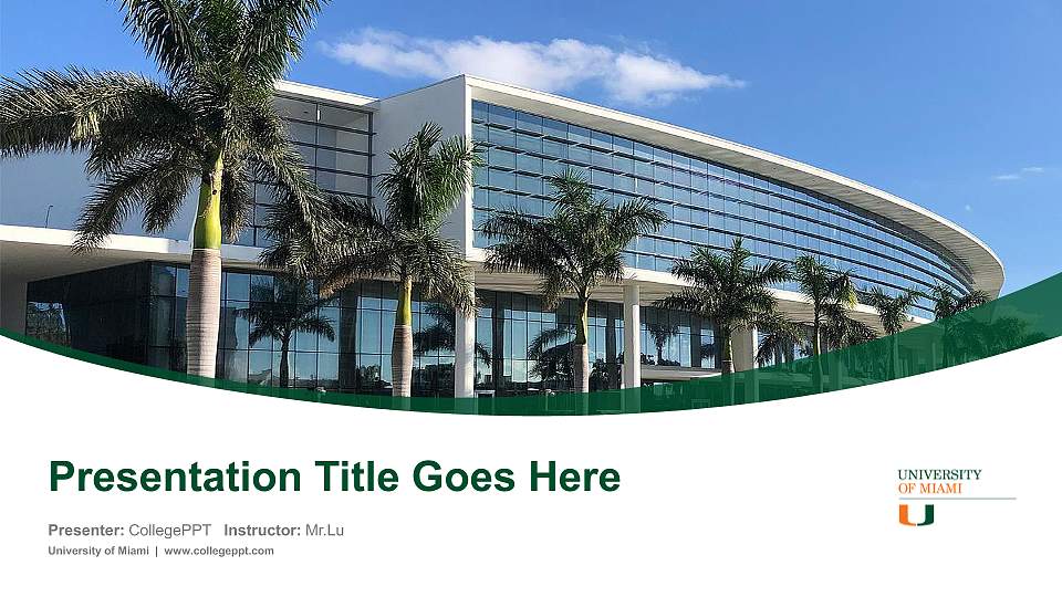 University of Miami Course/Courseware Creation PPT Template16:9 ratio PPT effect preview image