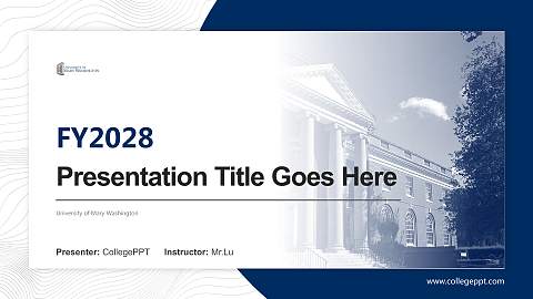 University of Mary Washington Academic Presentation/Research Findings Report PPT Template