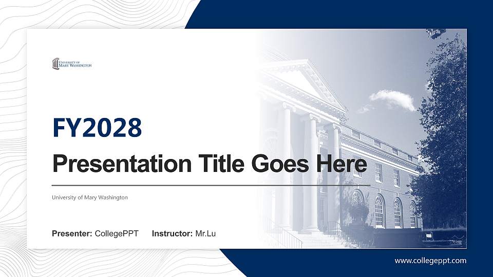 University of Mary Washington Academic Presentation/Research Findings Report PPT Template16:9 ratio PPT effect preview image