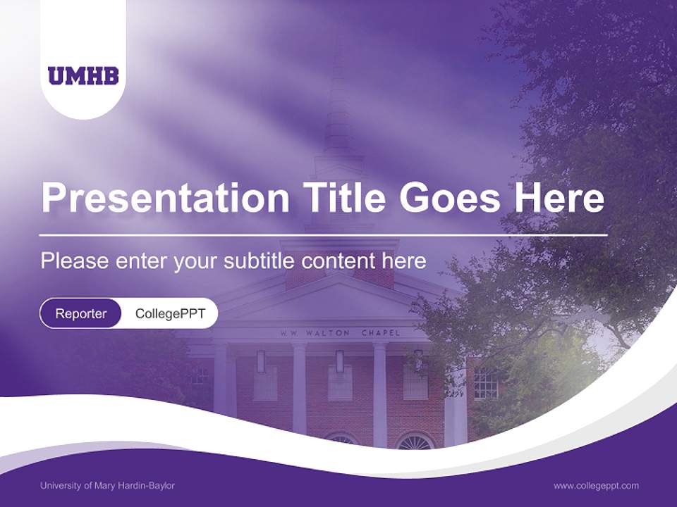 University of Mary Hardin-Baylor Lecture Sharing and Networking Event PPT Template4:3 ratio PPT effect preview image4