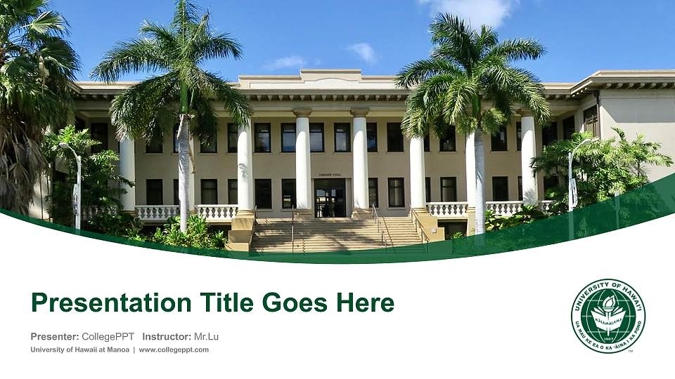 University of Hawaii at Manoa Course/Courseware Creation PPT Template16:9 ratio PPT effect preview image