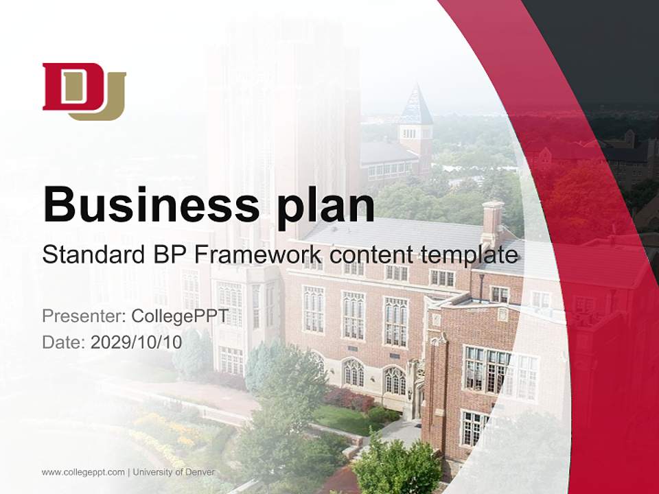 University of Denver Competition/Entrepreneurship Contest PPT Template4:3 ratio PPT effect preview image9