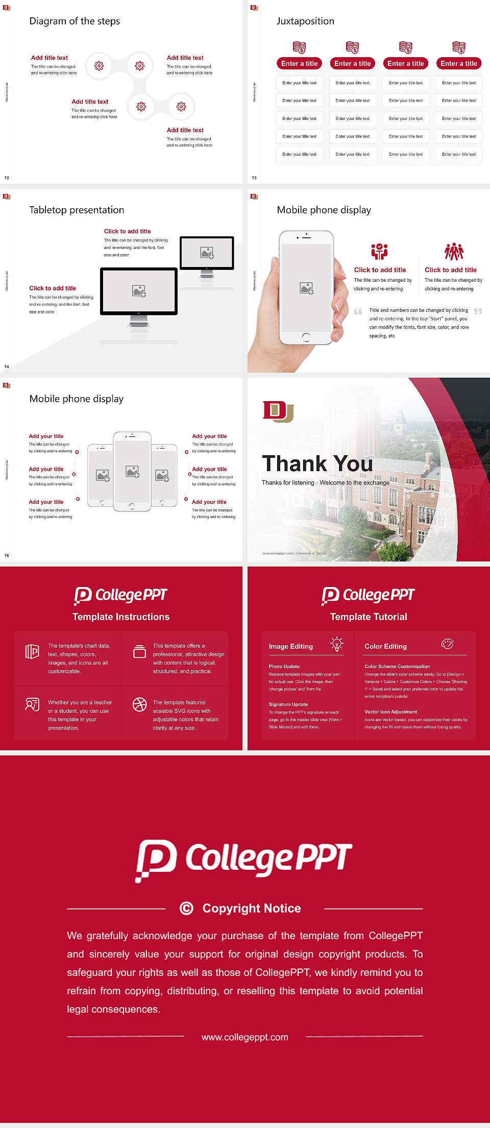 University of Denver Competition/Entrepreneurship Contest PPT Template4:3 ratio PPT effect preview image9