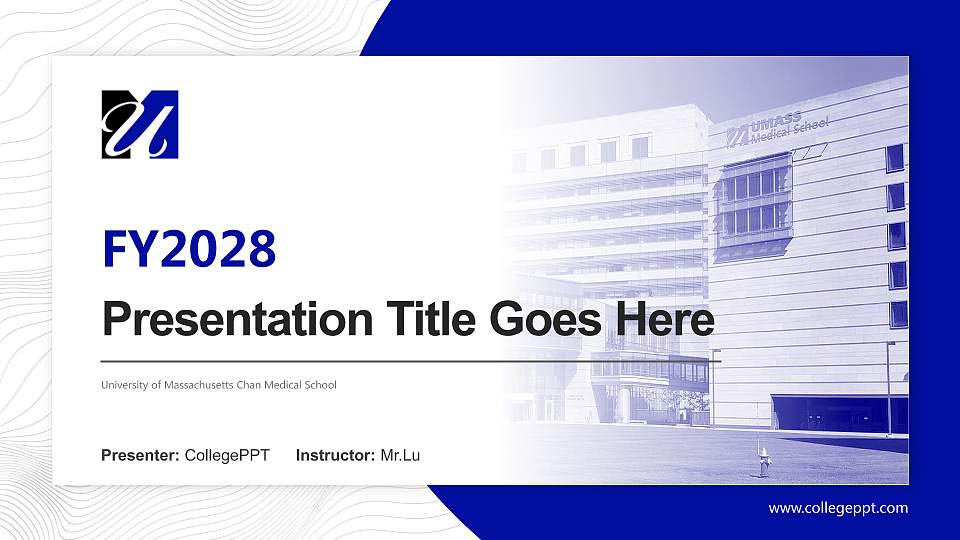 University of Massachusetts Chan Medical School Academic Presentation/Research Findings Report PPT Template16:9 ratio PPT effect preview image