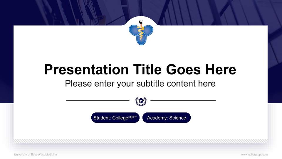University of East-West Medicine National Scholarship Defense PPT Template16:9 ratio PPT effect preview image1