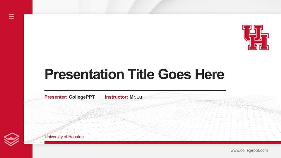 University of Houston Thesis Proposal/Graduation Defense PPT Template16:9 ratio PPT effect preview image