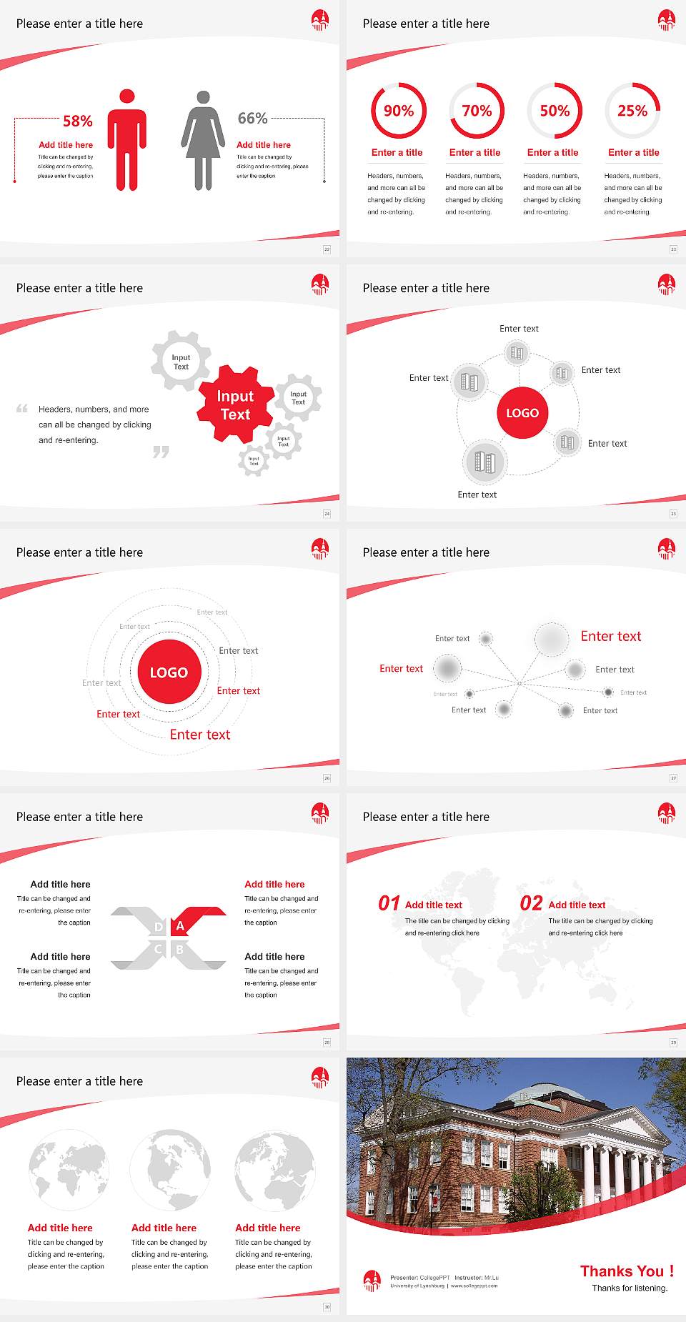 University of Lynchburg Course/Courseware Creation PPT Template4:3 ratio PPT effect preview image4