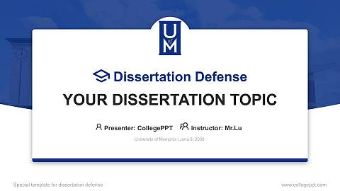 University of Memphis Graduation Thesis Defense PPT Template