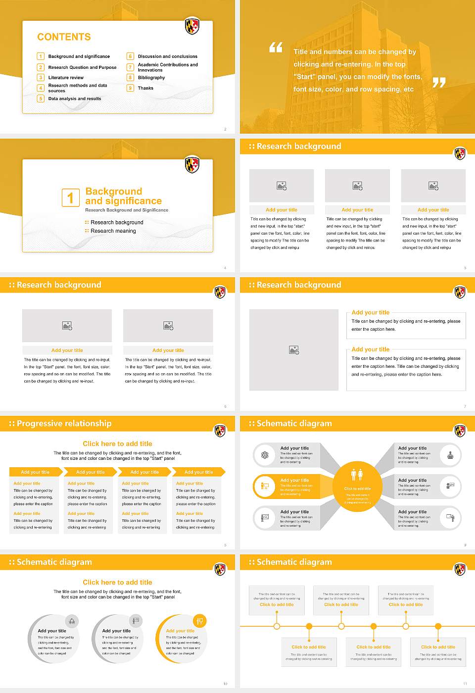 University of Maryland-Baltimore County Graduation Thesis Defense PPT Template16:9 ratio PPT effect preview image2