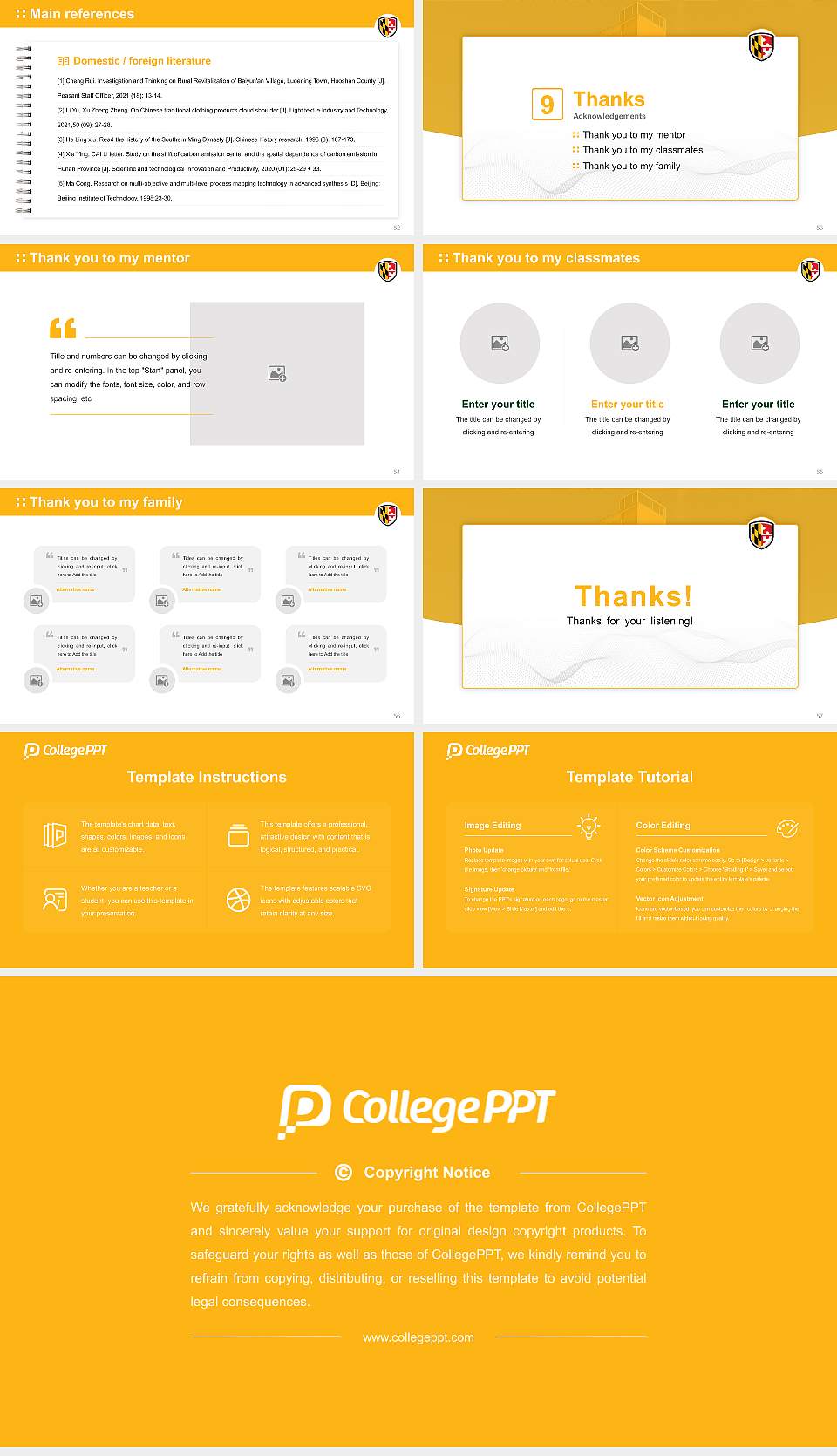 University of Maryland-Baltimore County Graduation Thesis Defense PPT Template16:9 ratio PPT effect preview image7