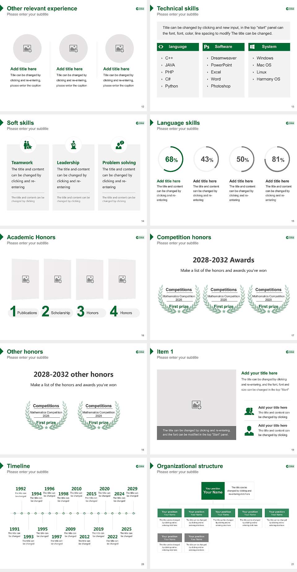 University of Guam Resume PPT Template4:3 ratio PPT effect preview image3