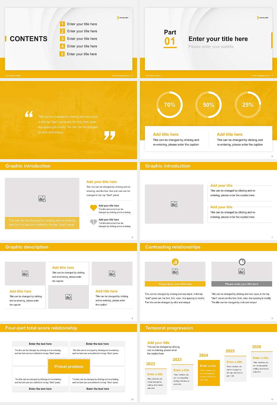 University of Idaho Thesis Proposal/Graduation Defense PPT Template16:9 ratio PPT effect preview image2