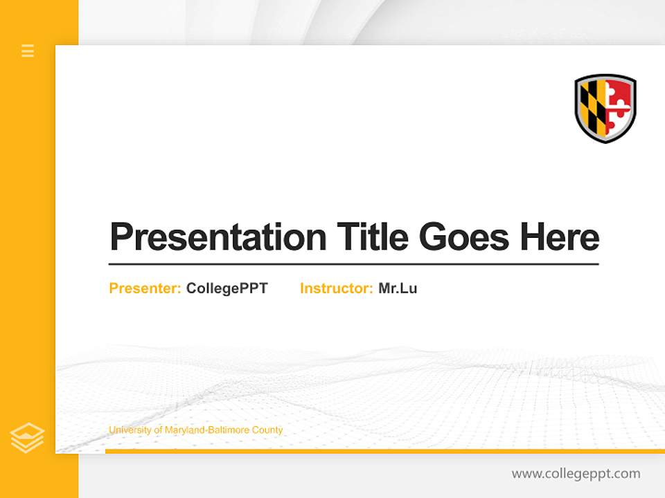 University of Maryland-Baltimore County Thesis Proposal/Graduation Defense PPT Template4:3 ratio PPT effect preview image5