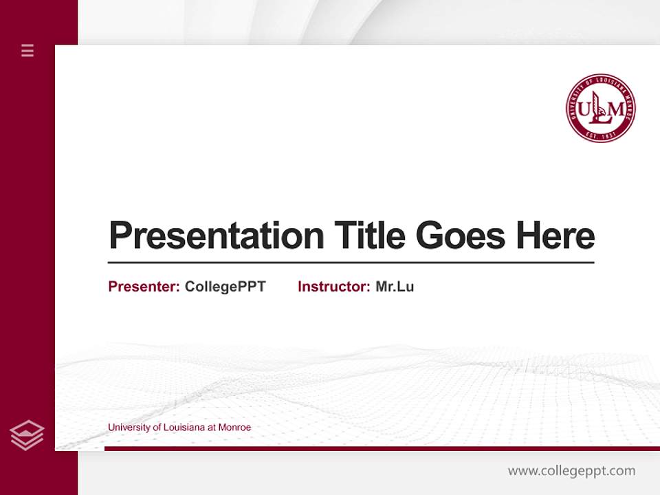 University of Louisiana at Monroe Thesis Proposal/Graduation Defense PPT Template4:3 ratio PPT effect preview image5