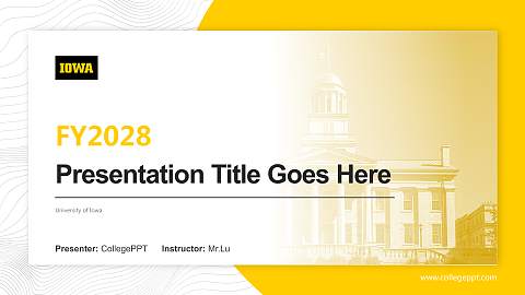 University of Iowa Academic Presentation/Research Findings Report PPT Template