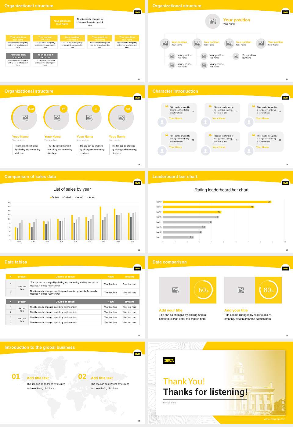 University of Iowa Academic Presentation/Research Findings Report PPT Template16:9 ratio PPT effect preview image4