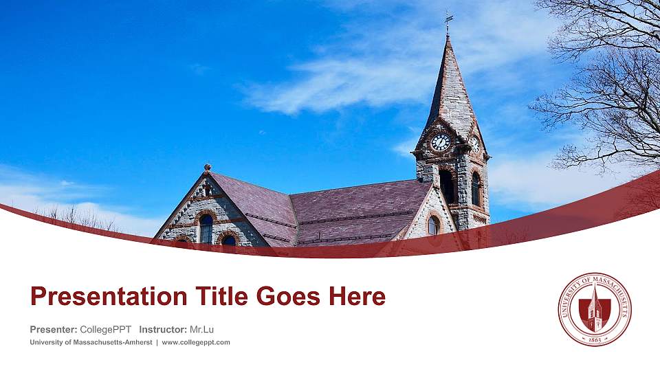 University of Massachusetts-Amherst Course/Courseware Creation PPT Template16:9 ratio PPT effect preview image