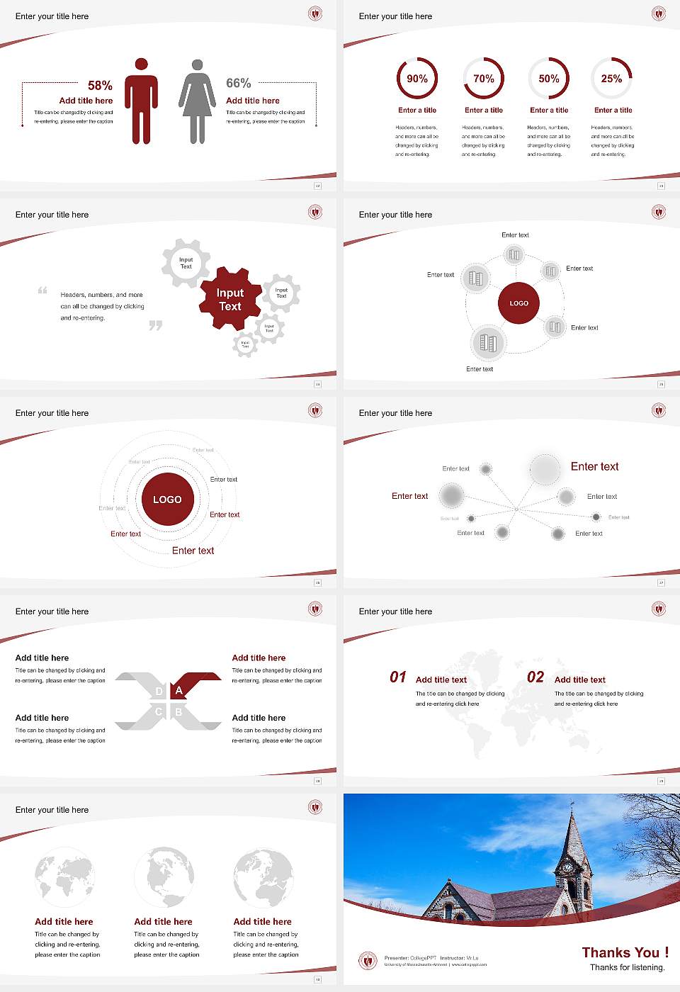 University of Massachusetts-Amherst Course/Courseware Creation PPT Template16:9 ratio PPT effect preview image4