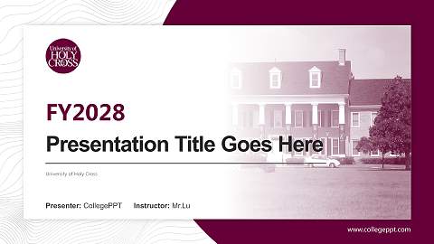 University of Holy Cross Academic Presentation/Research Findings Report PPT Template