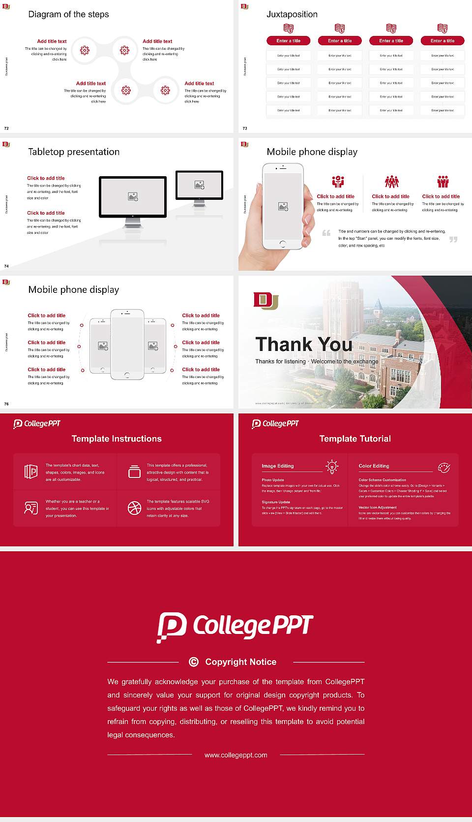 University of Denver Competition/Entrepreneurship Contest PPT Template16:9 ratio PPT effect preview image9