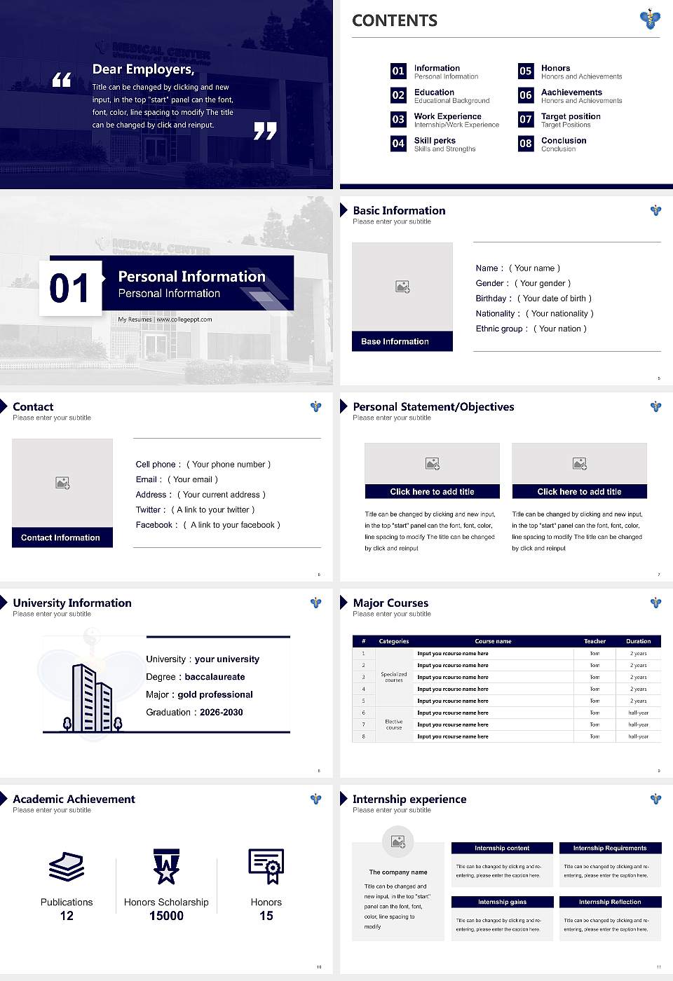 University of East-West Medicine Resume PPT Template16:9 ratio PPT effect preview image2