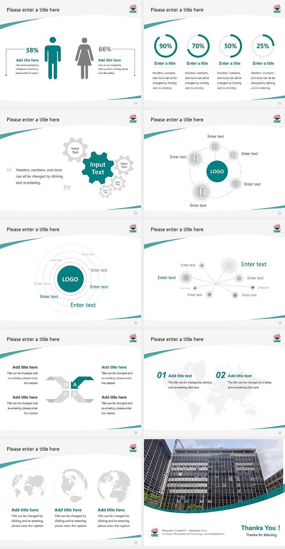University of Management and Technology Course/Courseware Creation PPT Template4:3 ratio PPT effect preview image4