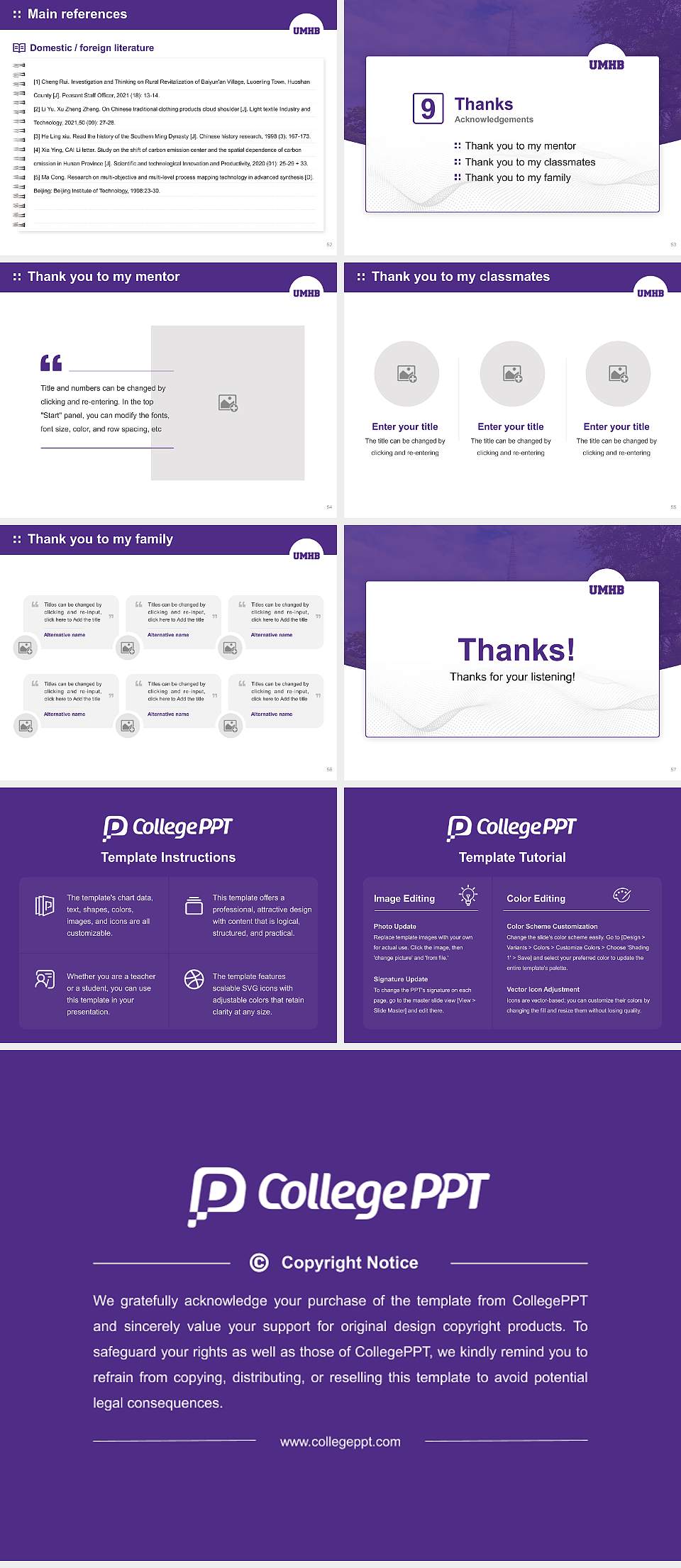 University of Mary Hardin-Baylor Graduation Thesis Defense PPT Template4:3 ratio PPT effect preview image7