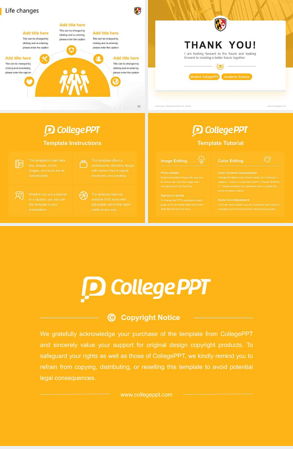 University of Maryland-Baltimore County National Scholarship Defense PPT Template4:3 ratio PPT effect preview image4