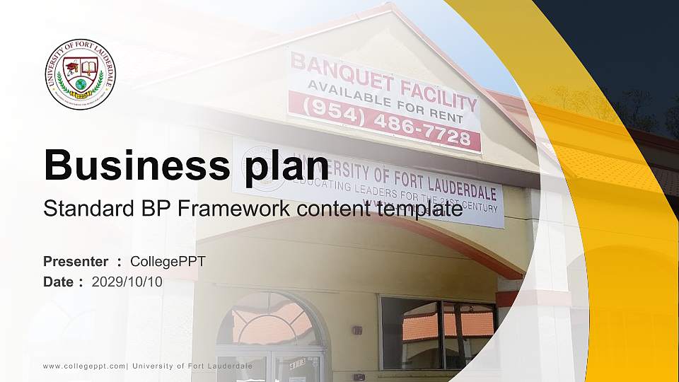 University of Fort Lauderdale Competition/Entrepreneurship Contest PPT Template16:9 ratio PPT effect preview image