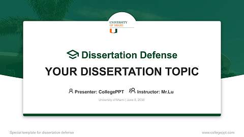 University of Miami Graduation Thesis Defense PPT Template
