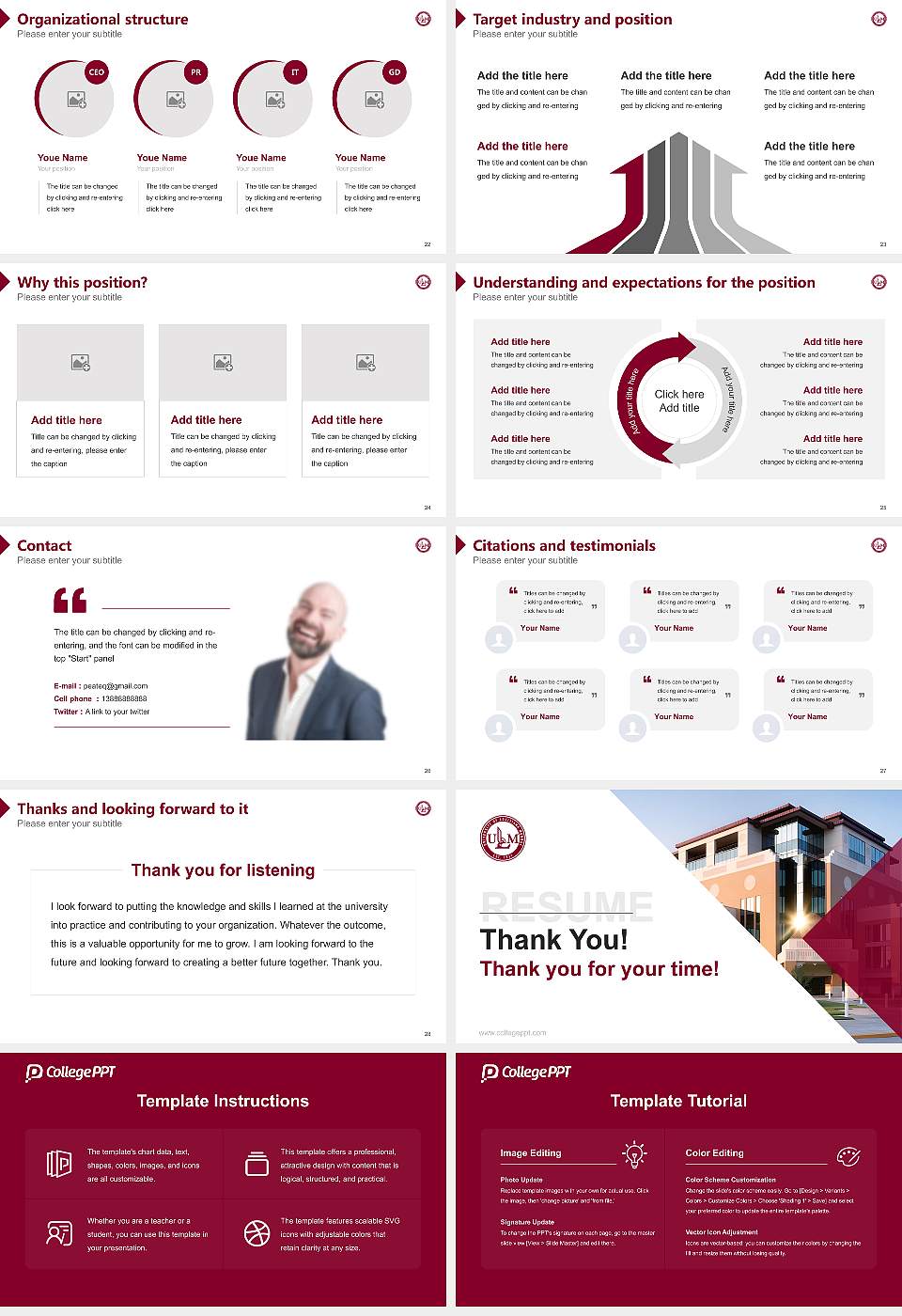 University of Louisiana at Monroe Resume PPT Template16:9 ratio PPT effect preview image4