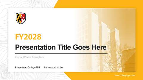 University of Maryland-Baltimore County Academic Presentation/Research Findings Report PPT Template