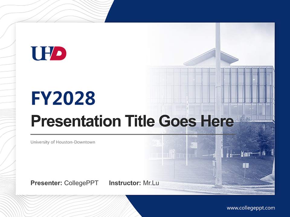 University of Houston-Downtown Academic Presentation/Research Findings Report PPT Template4:3 ratio PPT effect preview image5