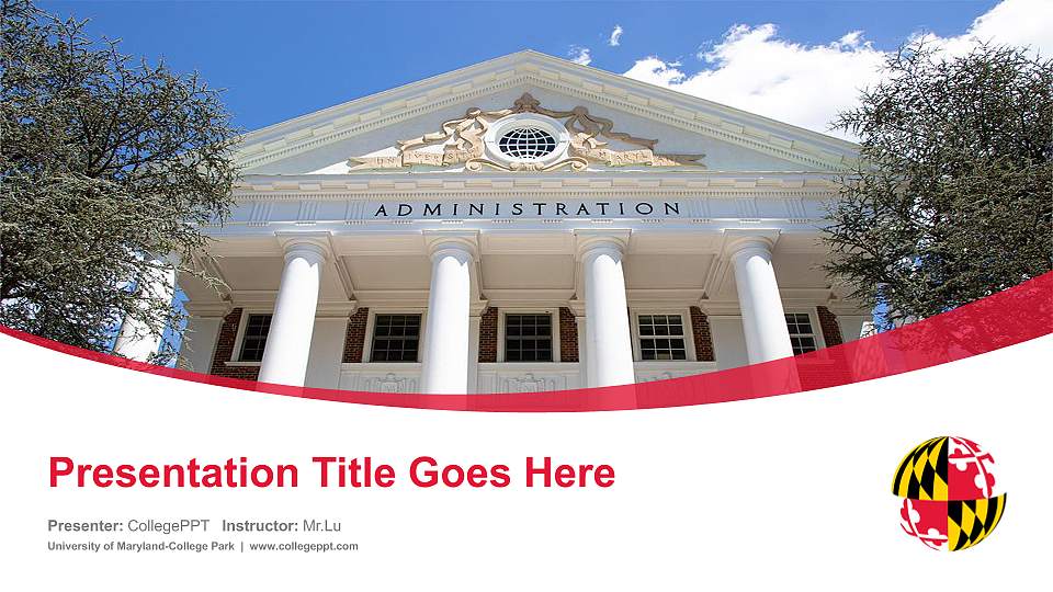 University of Maryland-College Park Course/Courseware Creation PPT Template16:9 ratio PPT effect preview image